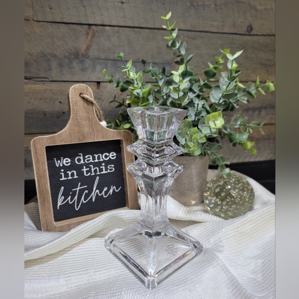 Celebrations by Mikasa 1 Crystal Candlestick 6.25" for Taper Candles.